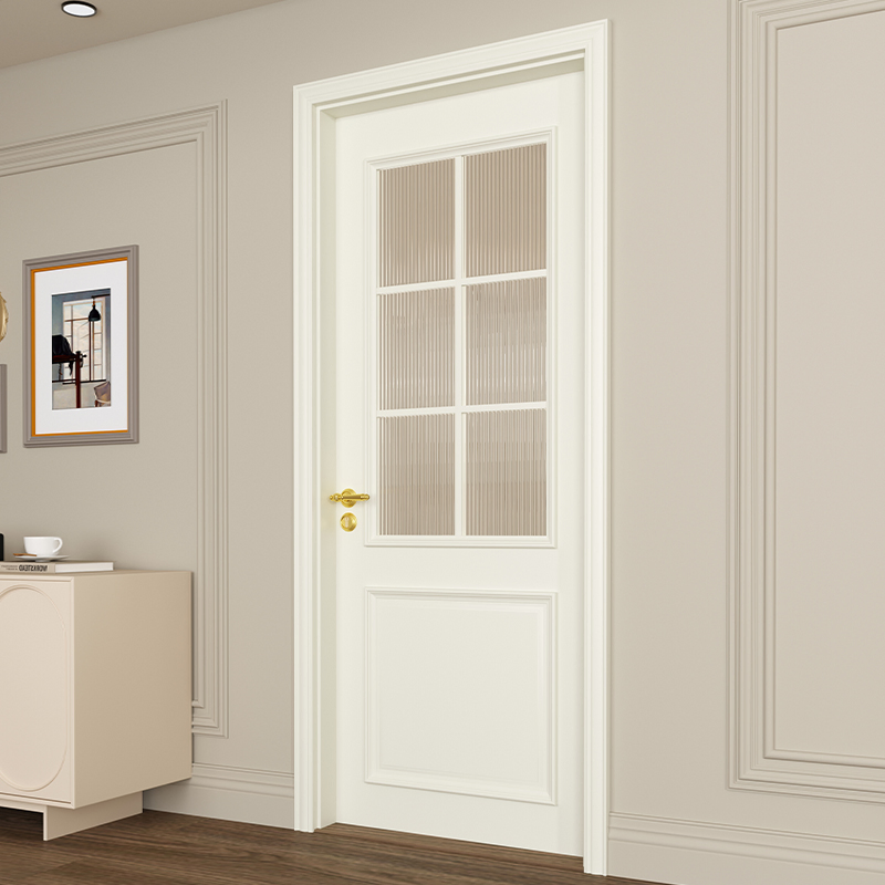 Factory Bestprice Wooden Glass Door French Design Wood Wooden Aluminum Automatic Door for Bathroom Kitchen Wardrobe Room Customization Private Label Available