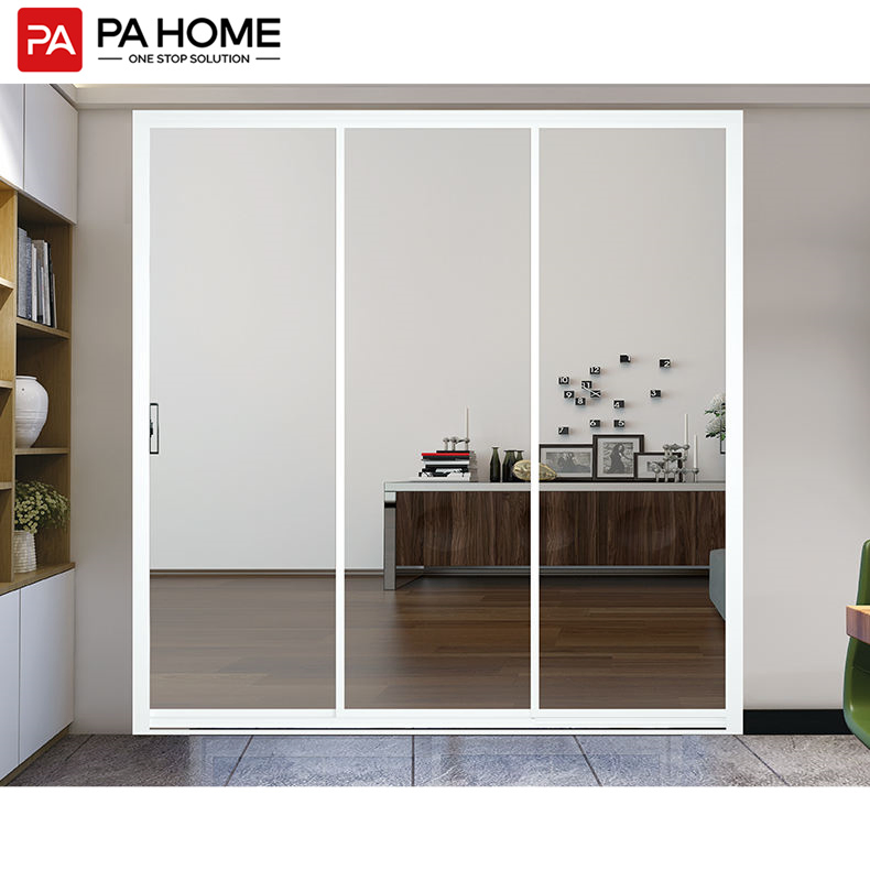 PA Modern Custom Outdoor Australian Double Glazed Glass Aluminum Frame Profiles Sliding Cabinet Glass Door