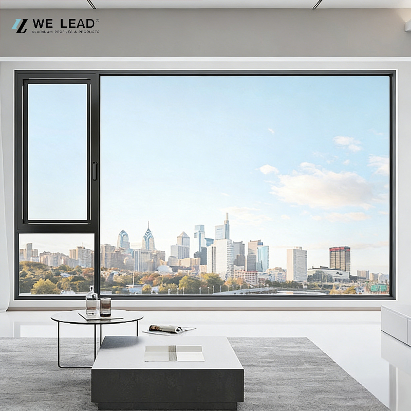 Thermal Break Aluminum Windows Profiles Double Glazed Custom