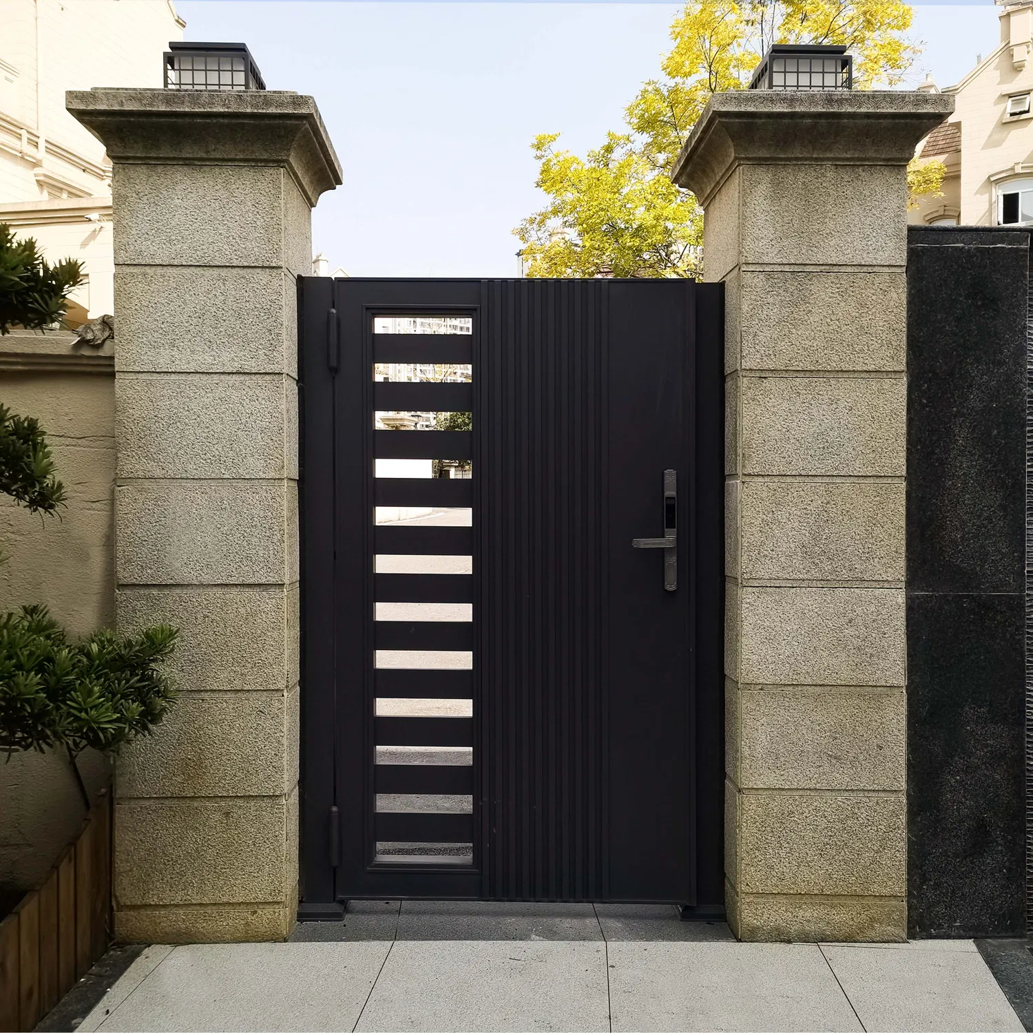 Modern Aluminium Garden Security Single Swing Door Main Gate with Waterproof