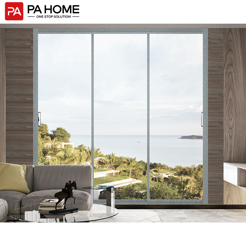PA Modern Custom Outdoor Australian Double Glazed Glass Aluminum Frame Profiles Sliding Cabinet Glass Door