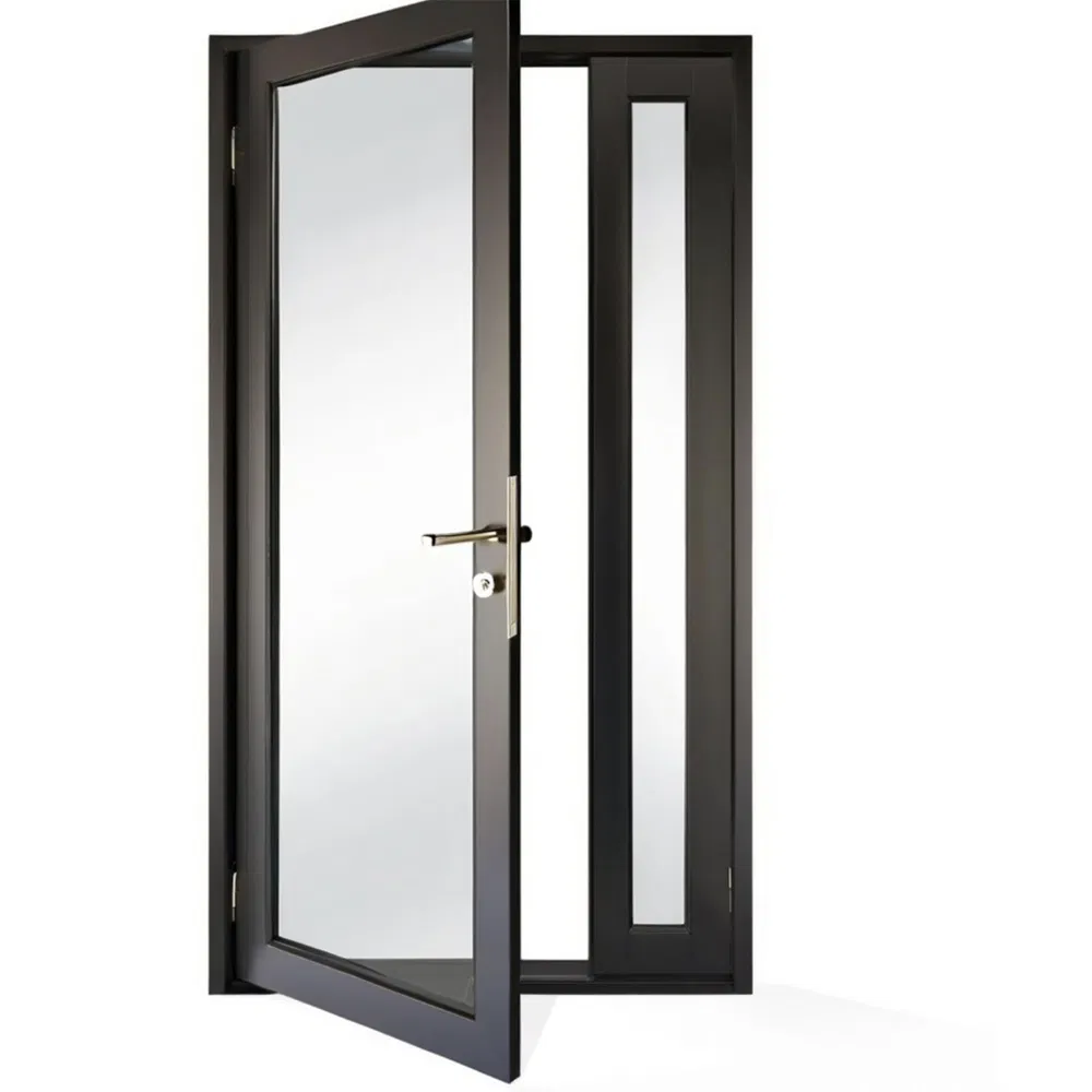 Storm Resistance Glass Door Aluminum Lattice Pattern Casement Door