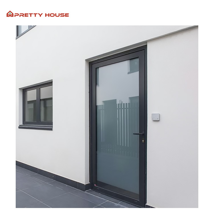 Black Aluminum Frame Balcony French Door Double Glazing Casement Doors for House