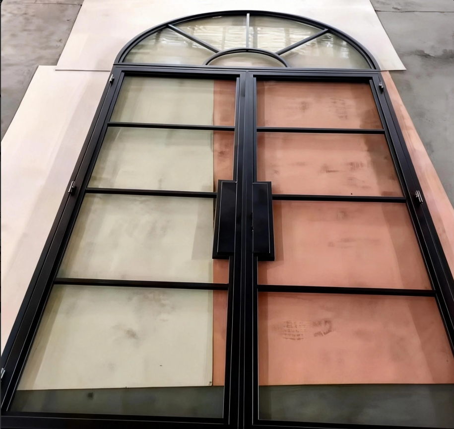 Elegant Thermal Break Aluminum Crittall-Style Curved Doors for Modern Spaces