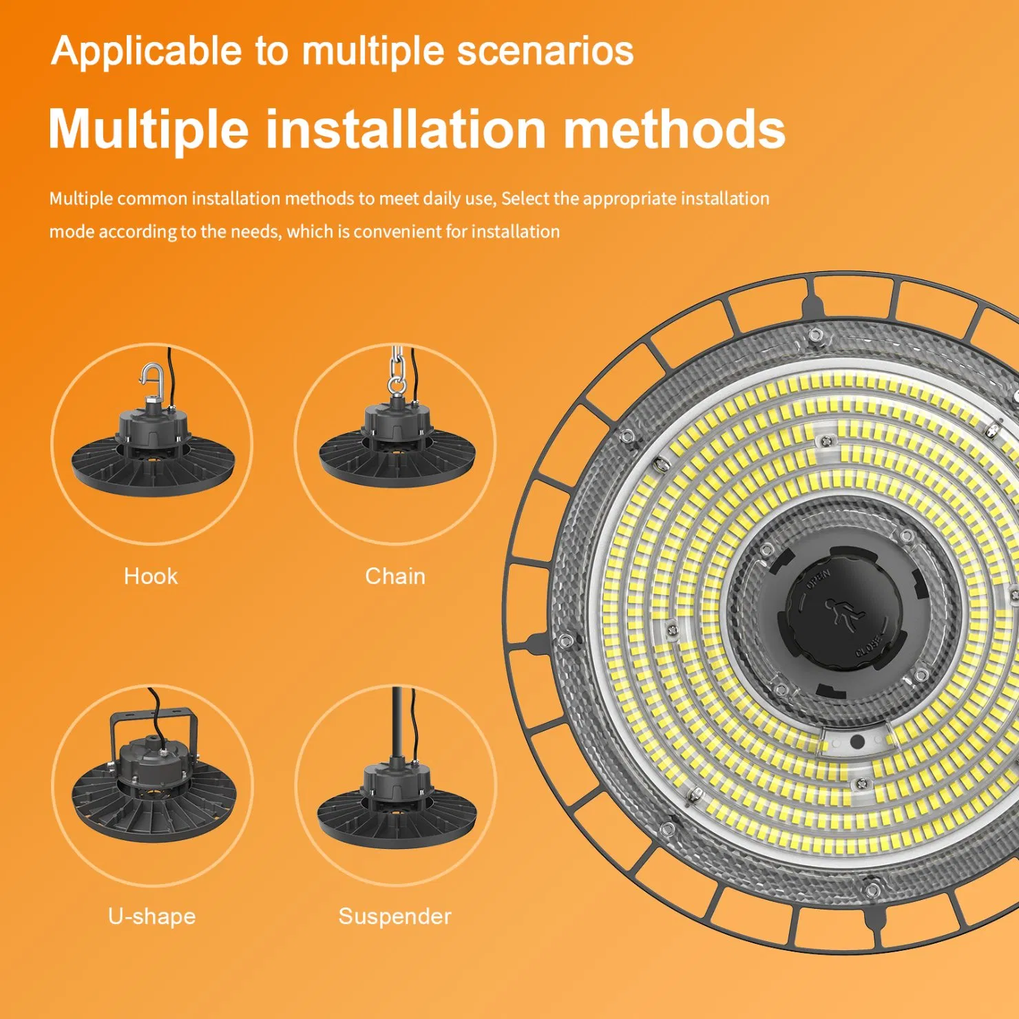 Factory Price High Lumen Aluminum IP65 100W 150W 200W Industrial Lamp for Warehouse Workshop UFO LED High Bay Light Fixture