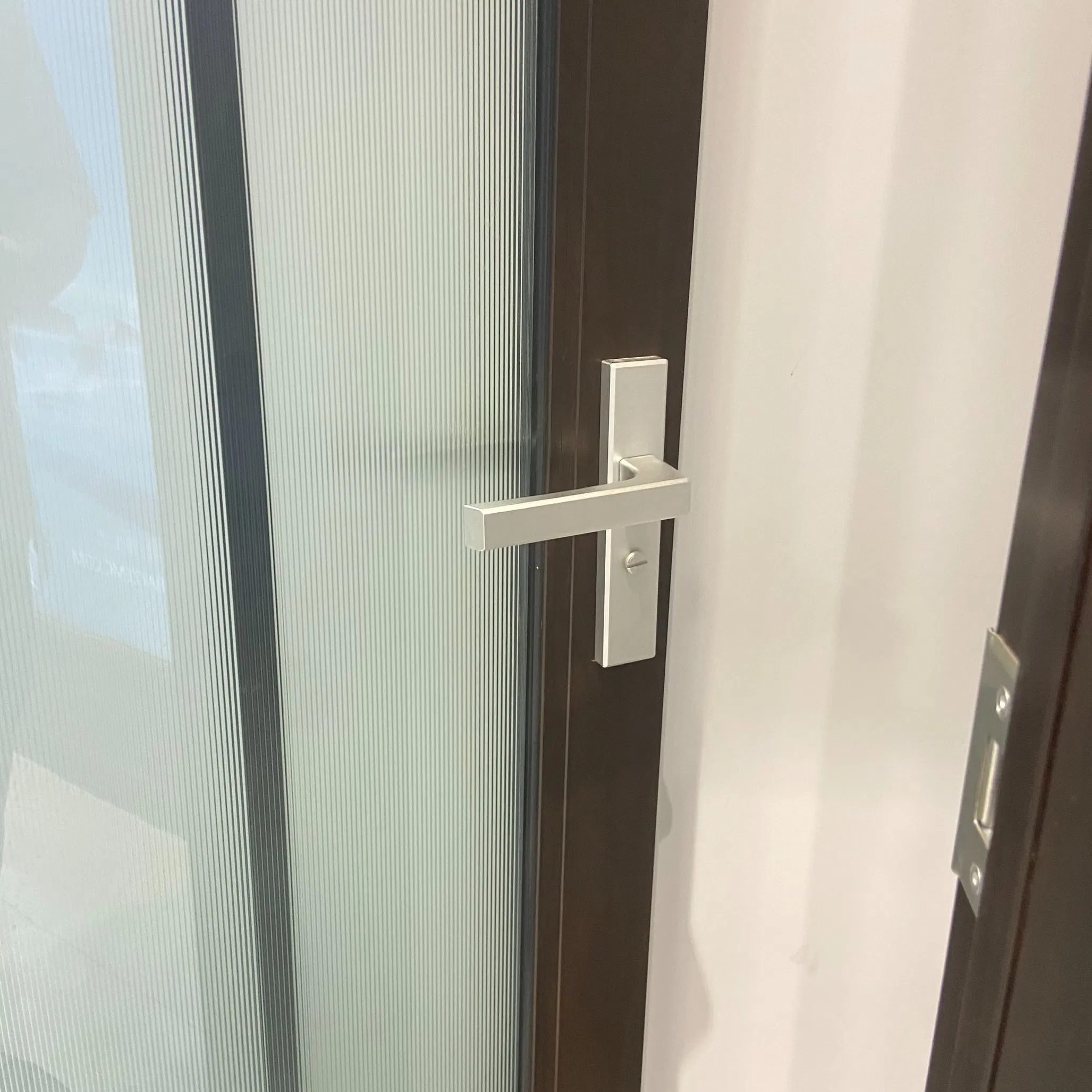 Hot Sale Construction Insulating Privacy Glass Aluminum Swing Door for Bathroom