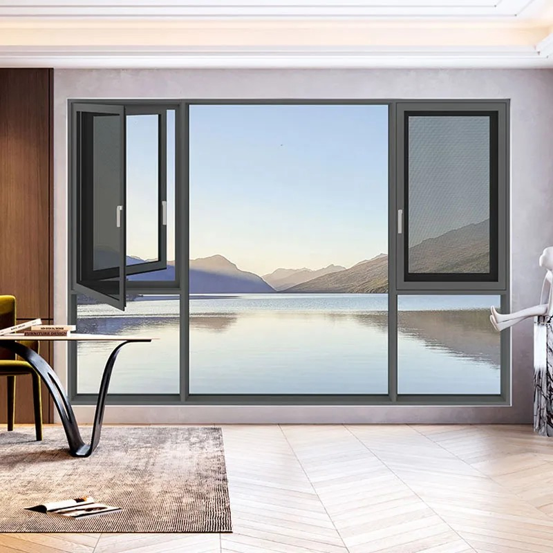 Thermal Break Tilt and Turn Window with Screen Aluminium Window Heat Insulation