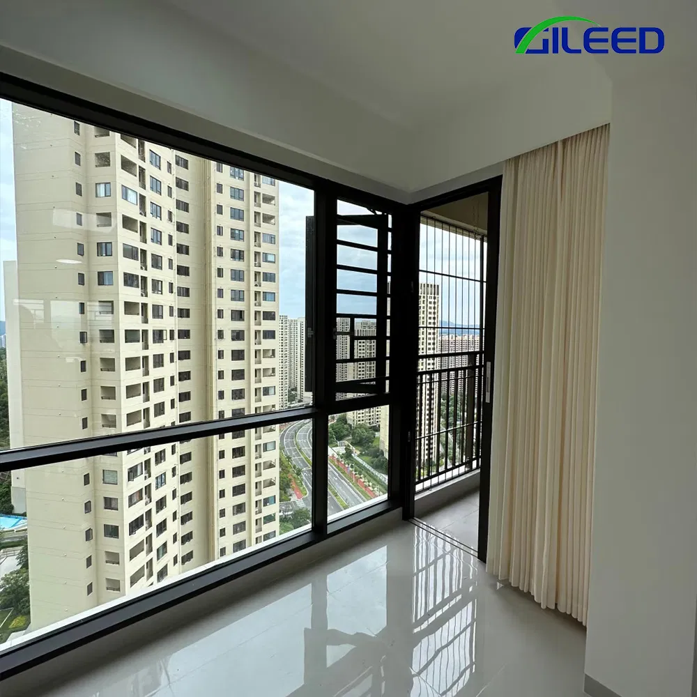 Modern Design Aluminum Alloy Casement Windows Custom Size Color Heat Resistance for Villa