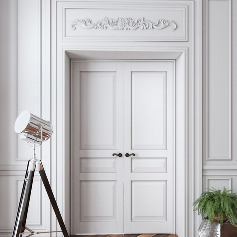 Invisible French Aluminium Slab Wooden Doors with Frame Interior Door for House