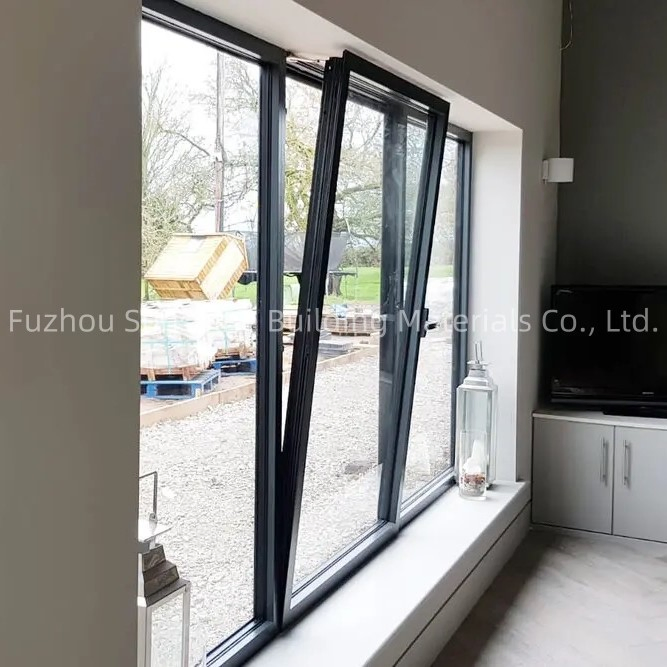 Custom Size Double Glazing Thermal Break Aluminium Profile Single Hung Windows for House