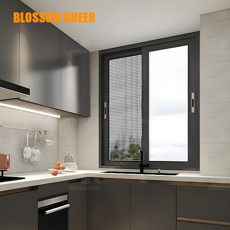 Factory Picture Windows with Shutters Aluminum Fixed Floor Ceiling Windows