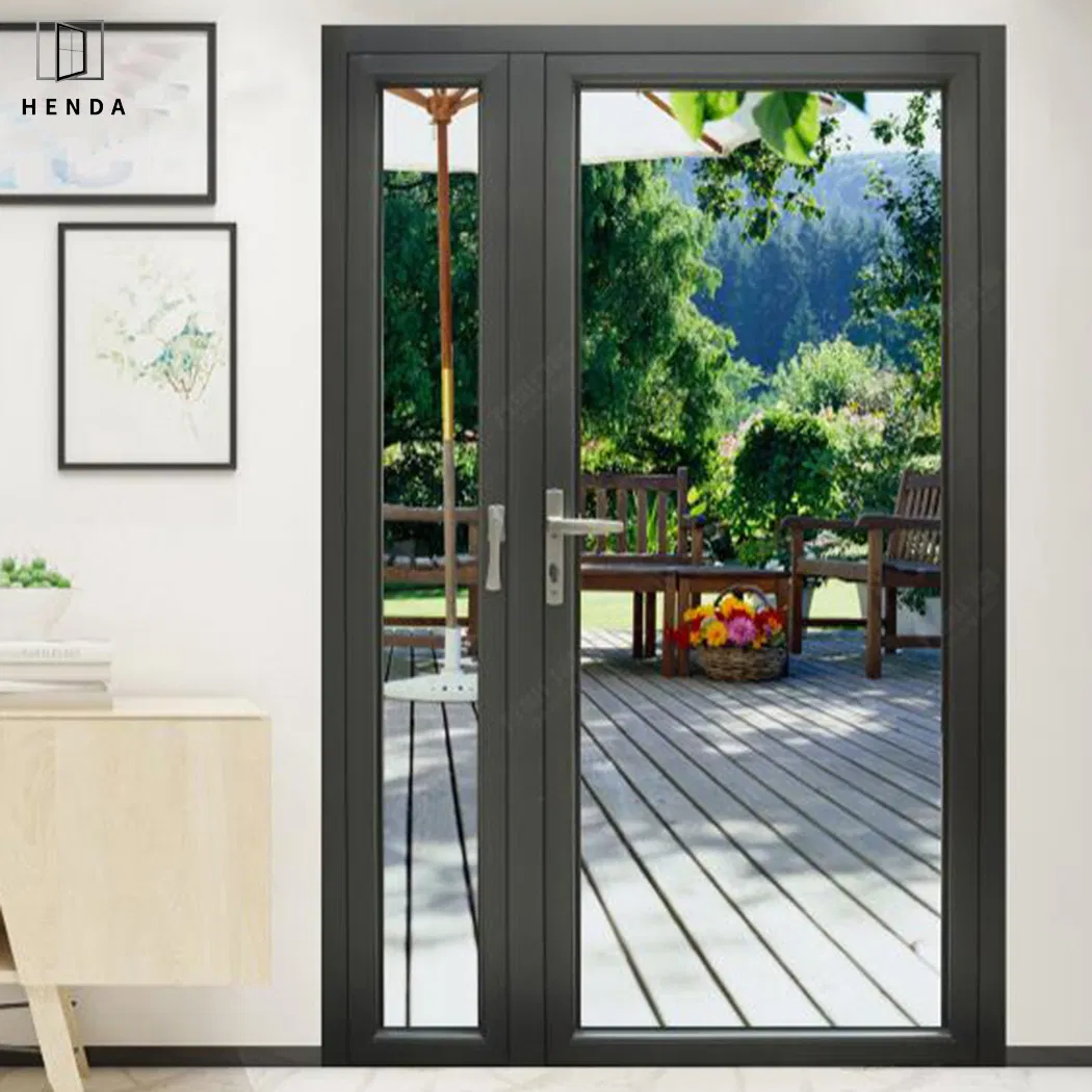 As2047 Nzs4211 Aluminium European Standard Double Panels Swing Style Exterior Interior French Double Aluminum Door