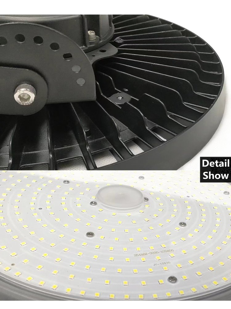 UFO 250 300 Watt U Bracket Surface Mounted High Bay Luminaria Circular DMX Dimmable LED Highbay ETL UL cUL Listed Non Line Voltage 100-277 V 90 Degrees Angle
