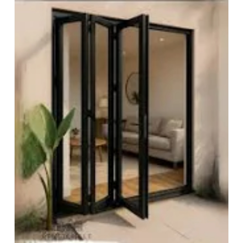 Best Price Bifold Doors Custom Color Aluminium Folding Patio Single Pane Horizontal Storm Door Aluminum Frame Folding Door