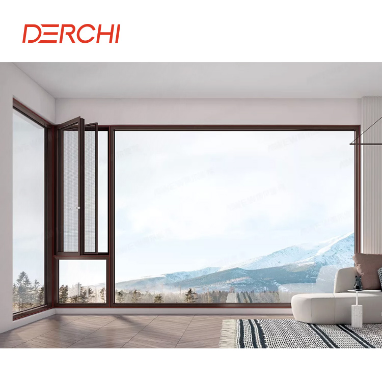 New Design Modern Standard Size Custom Aluminum Frame Swing Bathroom Casement Window Alu Clad Windows