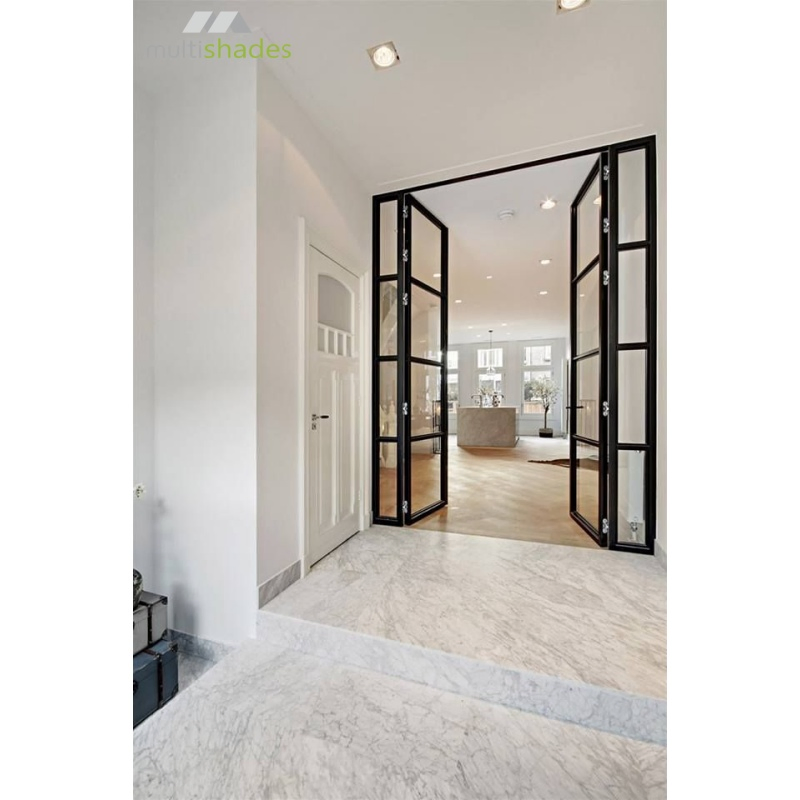 American Style Aluminum Folding Door with Top Brand Hardware Storm Ready Folding Metal Door for Wind Rain and Snow Protection