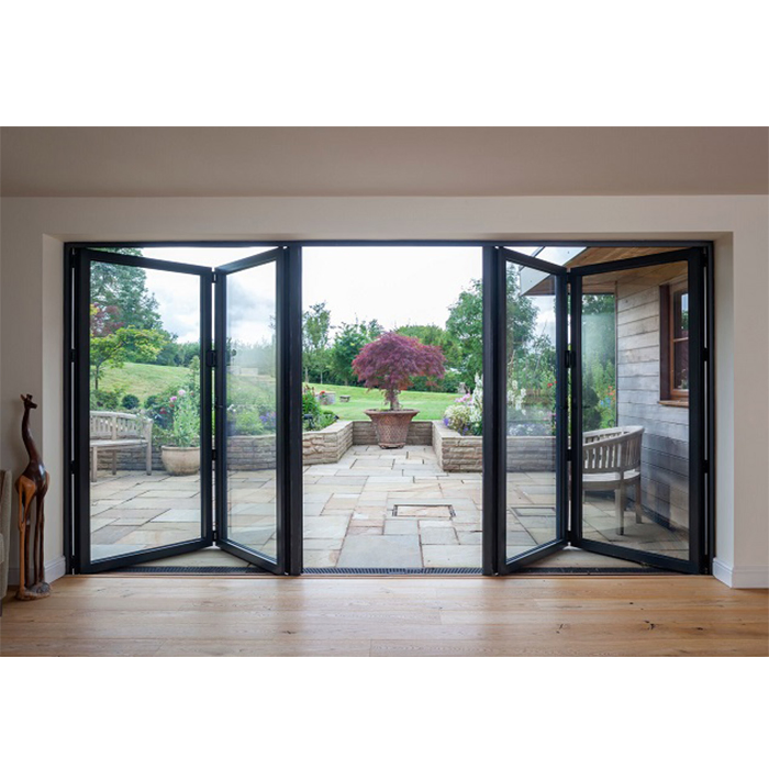 Top Bright Exterior Strong Aluminium Folding Doors with Double Glazing for Home Shopfront