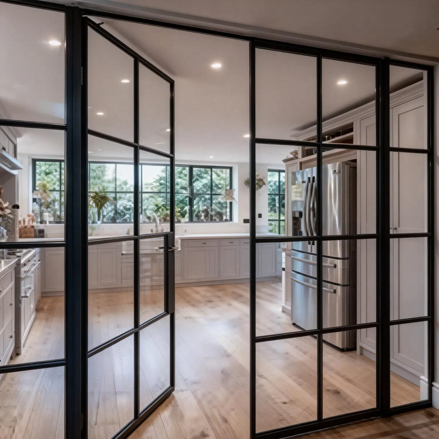 Elegant Thermal Break Aluminum Crittall-Style Curved Doors for Modern Spaces