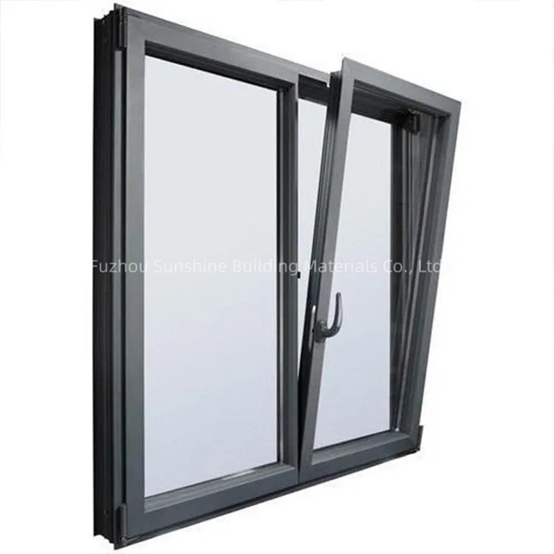 Custom Size Double Glazing Thermal Break Aluminium Profile Single Hung Windows for House