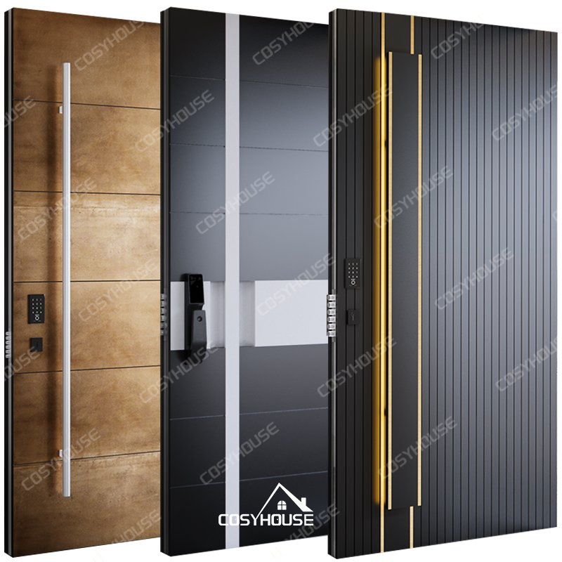 Storm-Resistant Copper Color Aluminum Swing Door with High-Security Locking System