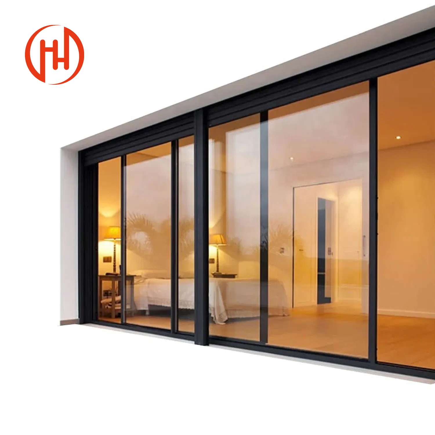 Custom Size Double Glass Door Aluminum Window Extrusion Profile Frame Sliding Door