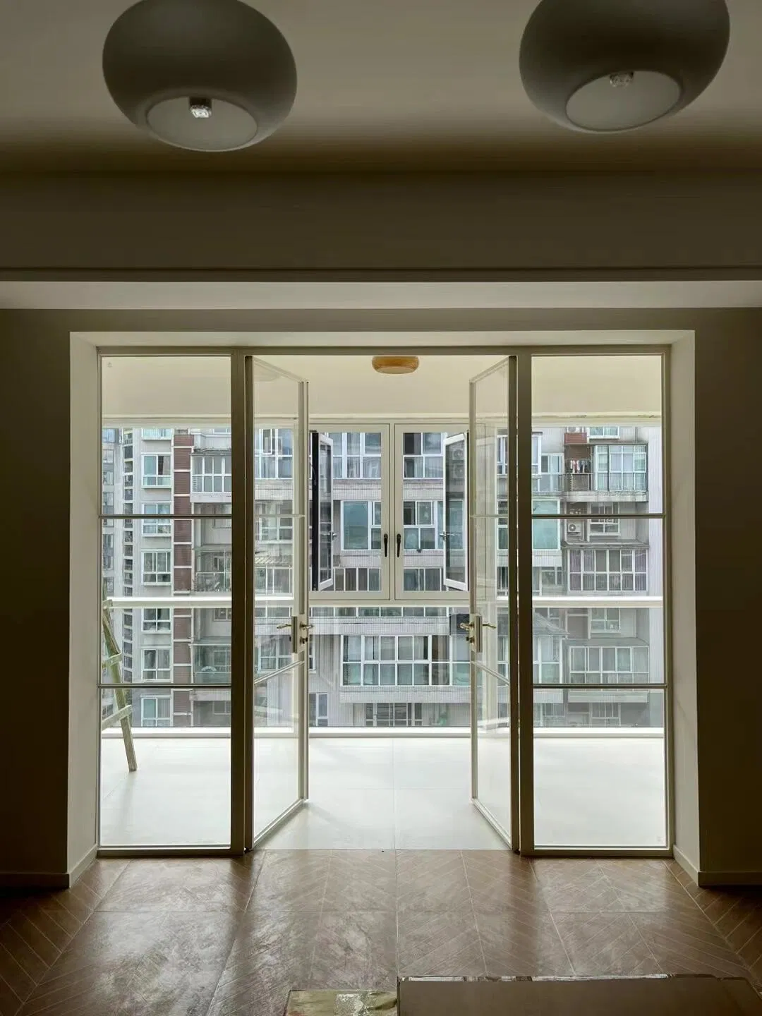 Aluminium Material French Double Swing Door Pushout/Opening/Casement Impact Door