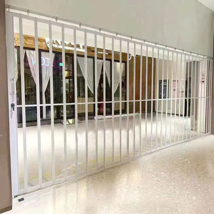 Aluminum Polycarbonate Crystal Folding Door Accordion Transparent Security Door for Mall Shopfront