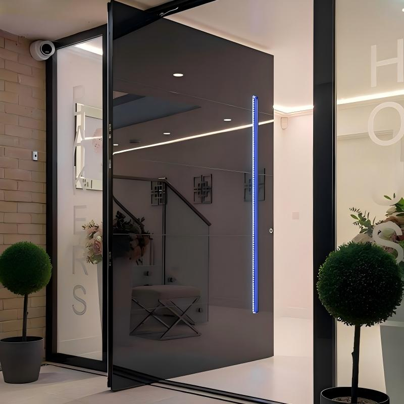 Custom Modern Villa Luxury Aluminum Pivot Entry Door High Quality Profile Security Exterior Main Entrance