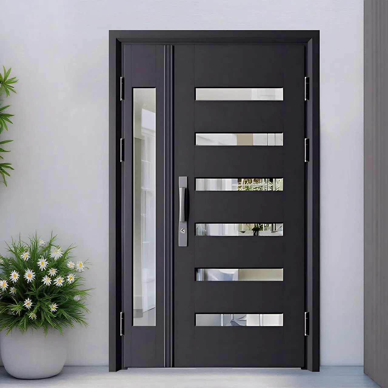 Entry Door Exterior Patio Storm Impact Heavy Aluminum Glass Doors Metal Aluminum Single Double Door