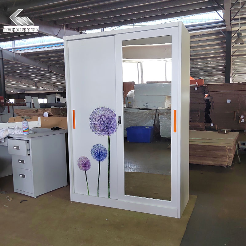 خزانة تخزين باب مرآة حديدية قابلة للطي خزانة ملابس معدنية للأثاث المنزلي والفندقي وغرف النوم