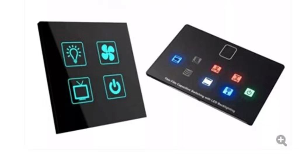 Capacitive Touch Acrylic Control Panel PC Tempered Glass LED Panel Digital LED Backlight Membrane Switch