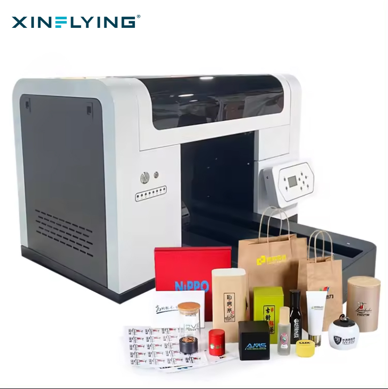 Mini 2PCS Print Head 30cm Label Plastic Metal Glass Acrylic Digital UV Flatbed Printer XP600 UV Printer