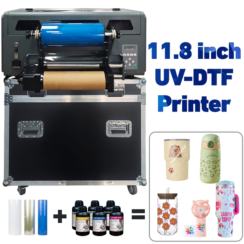 A3 Digital Inkjet 3D UV Dtf Film Sticker Printer with Varnish for Glass Bottles