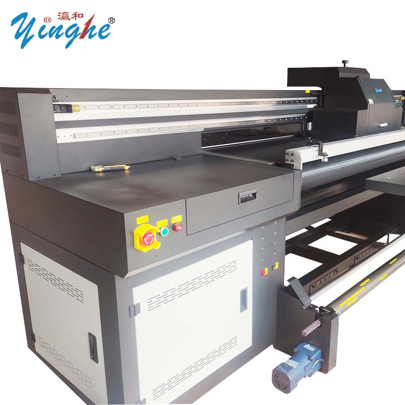 Yh High Quality 8 PCS G5 Printheads1.8m Digital Inkjet UV Hybrid Printer for Wall Paper Ceramic Tile Wood Stick Rigid Flexible Media Promotional Items Printing