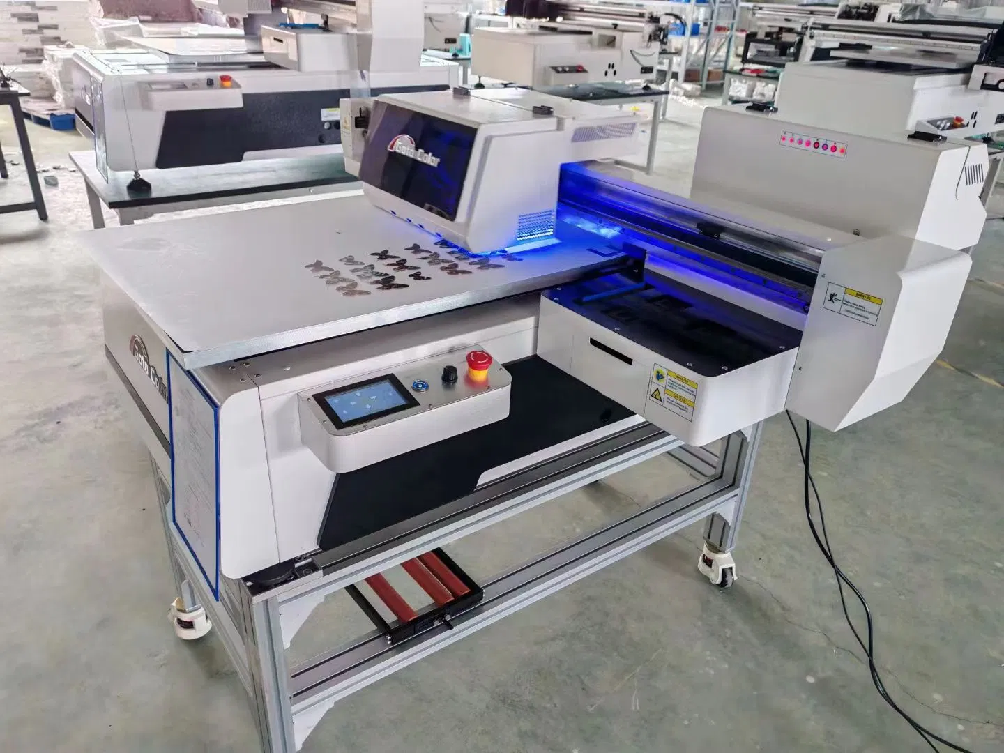 6090 A1 Pen Bottle Stone Glass PVC Wood Acrylic Cup Crystal Label Printing Machine UV Printer Inkjet Flatbed UV Digital Canvas Cellphone Printer with Rotary