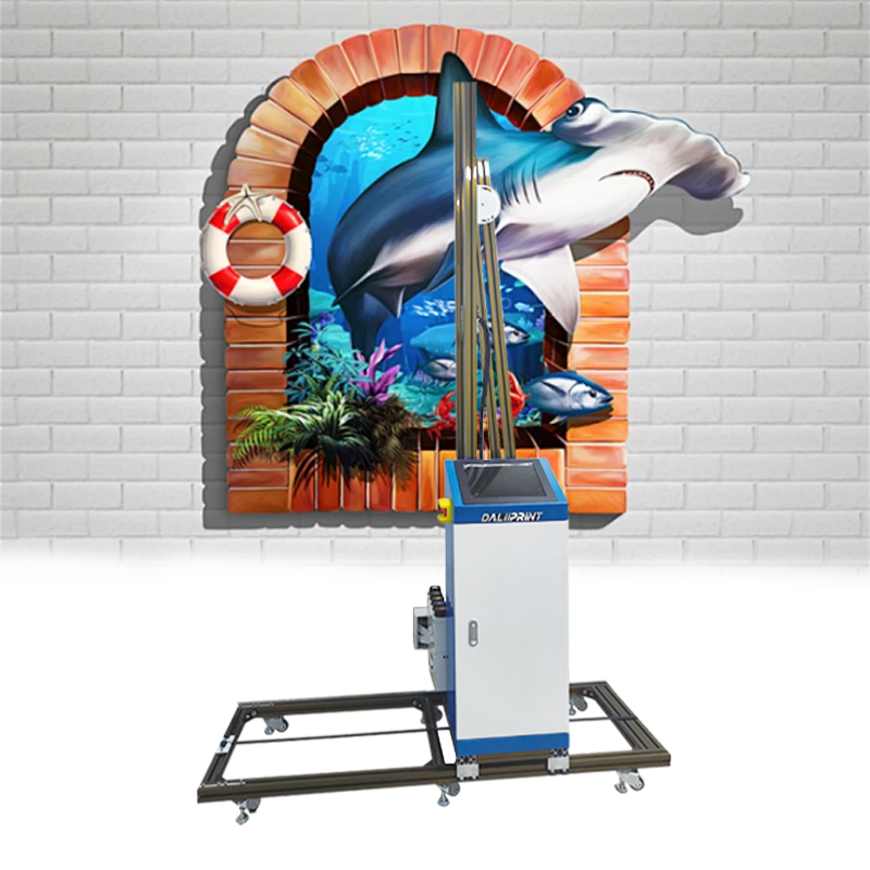 Automatic 3D 5D Effect Vertical Mural Wall Inkjet Printer Direct to Painting Glass Ceramic Tile Indoor Outdoor Printing Machine