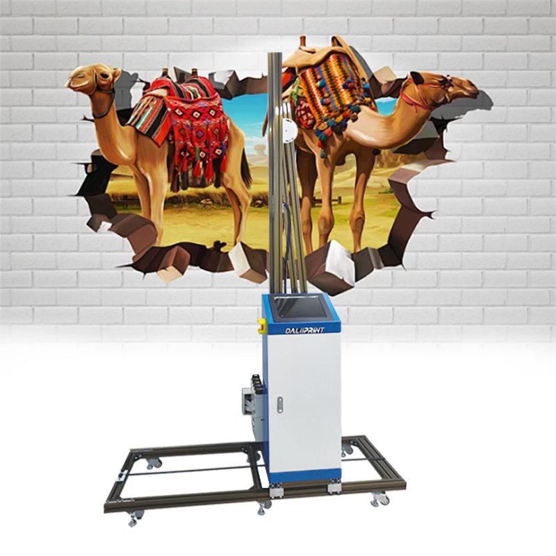 Automatic 3D 5D Effect Vertical Mural Wall Inkjet Printer Direct to Painting Glass Ceramic Tile Indoor Outdoor Printing Machine