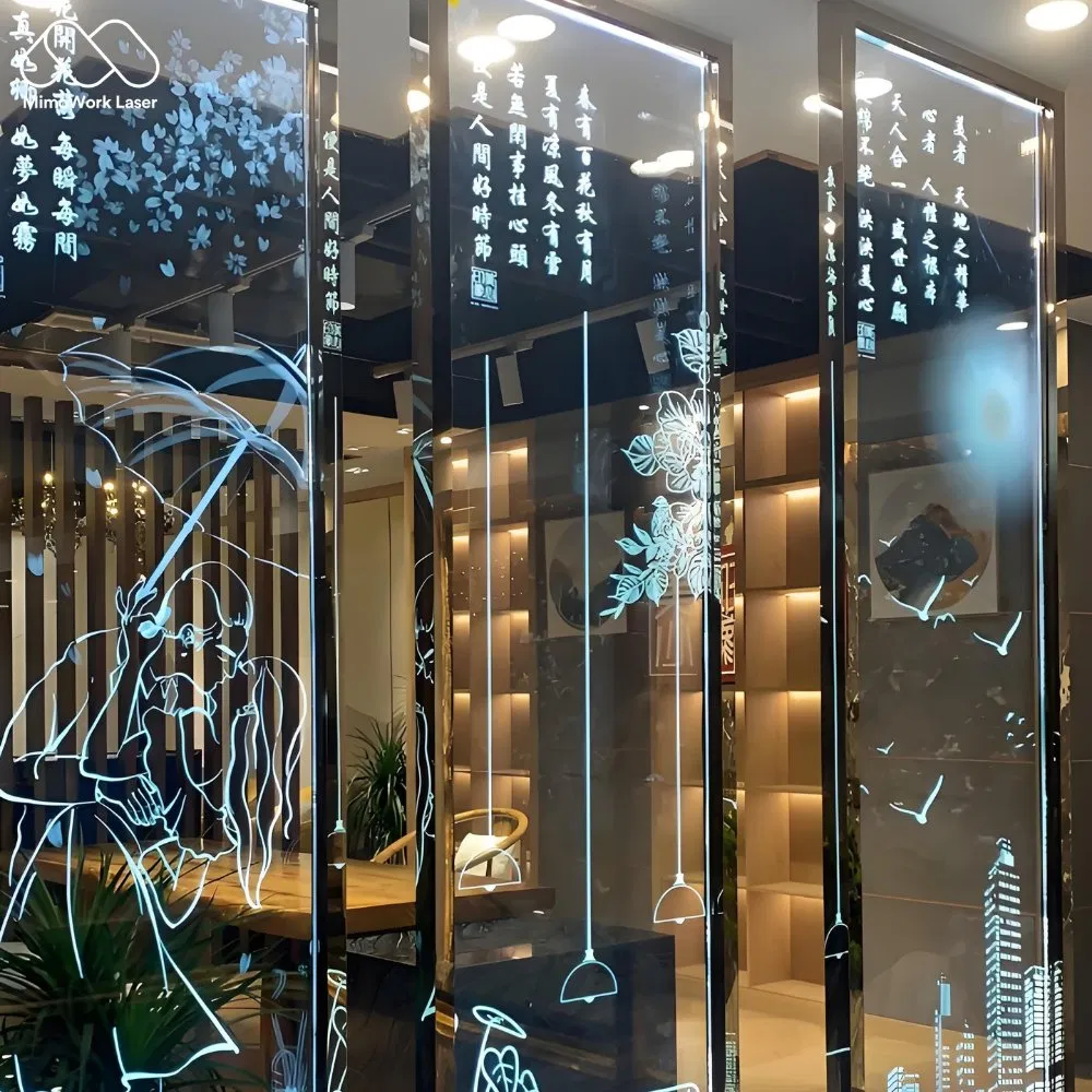 3W Flatbed Glass Laser Engraving Machine for Engraving Architectural Glass