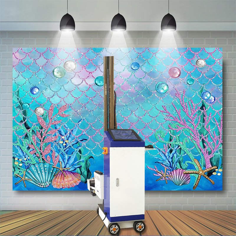 Wall Printer Wall Printing Machine Inkjet Printer Vivid Colors Concrete Tiles Ceramics Cmykw UV Stampante Rails with Wheels