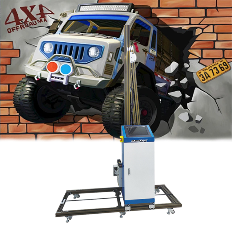 Automatic 3D 5D Effect Vertical Mural Wall Inkjet Printer Direct to Painting Glass Ceramic Tile Indoor Outdoor Printing Machine
