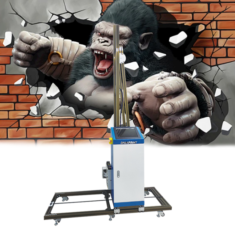 Automatic 3D 5D Effect Vertical Mural Wall Inkjet Printer Direct to Painting Glass Ceramic Tile Indoor Outdoor Printing Machine