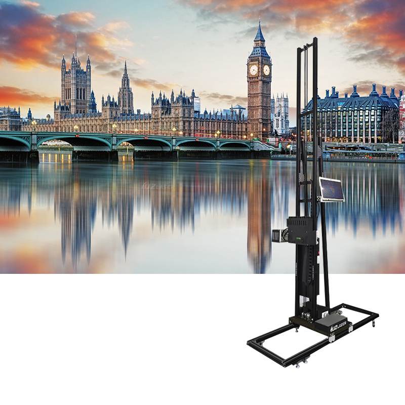 Automatic Vertical Wall Decor Printer/3D Ceramic Tile Glass Digital Murals Cmykw Wall Printer for Logo Background Decorative Wall Printer