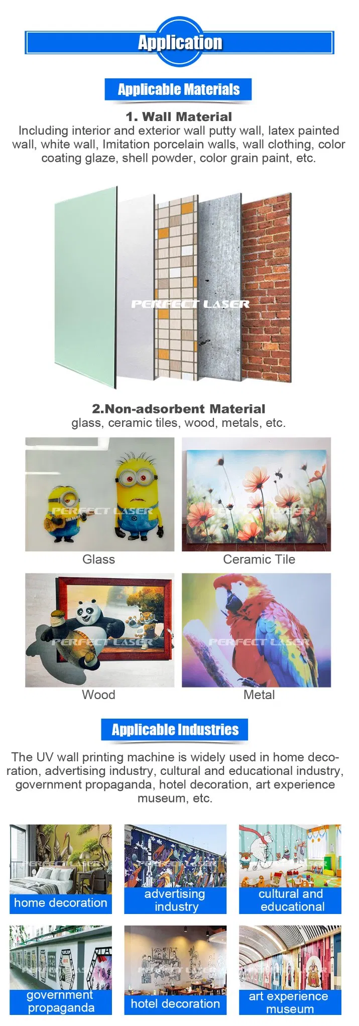 3D Glass Ceramic Tile Paper Wood UV Wall Inkjet Printer Machine