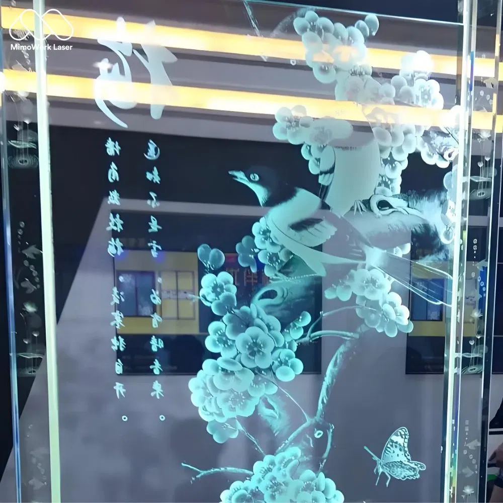 3W Flatbed Glass Laser Engraving Machine for Engraving Architectural Glass