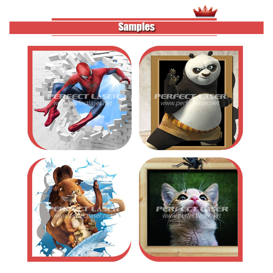 3D Glass Ceramic Tile Paper Wood UV Wall Inkjet Printer Machine