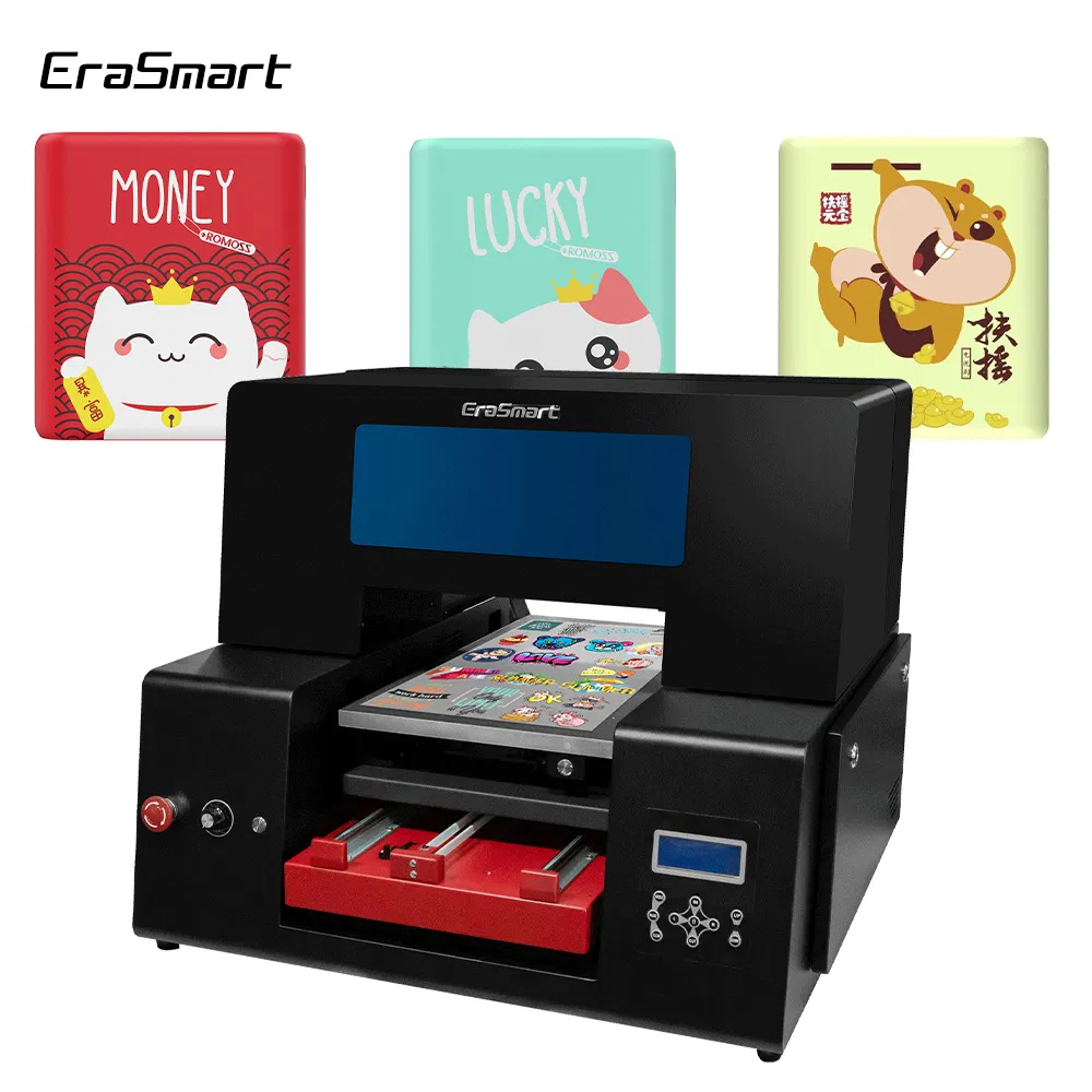 Erasmart A3 Size 2 Heads Metal Surface Digital Printing Machine for Gift