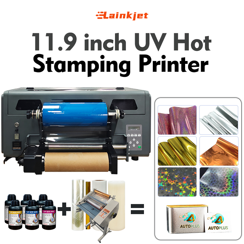 A3 Digital Inkjet 3D UV Dtf Film Sticker Printer with Varnish for Glass Bottles
