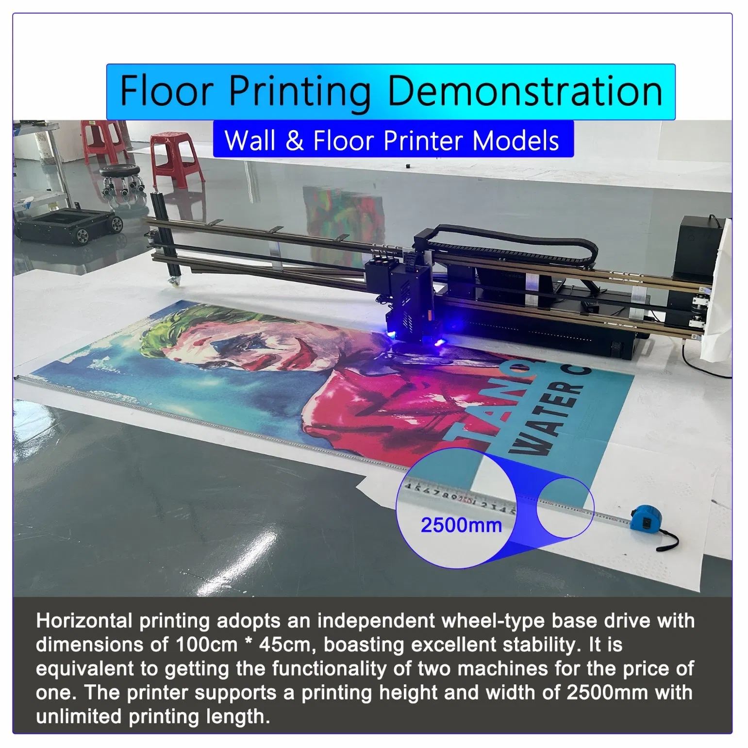 3D UV Wall Floor Inkjet Printer HD Wall Clear Image &amp; High Resolution