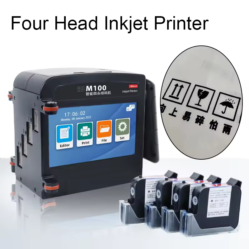 M100 Portable Intelligent Mini Handheld Inkjet Printer All Surface Thermal Expiry Date Logo Laser Inject 10cm Solvent