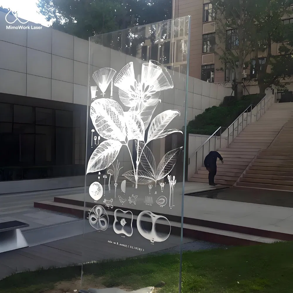 3W Flatbed Glass Laser Engraving Machine for Engraving Architectural Glass